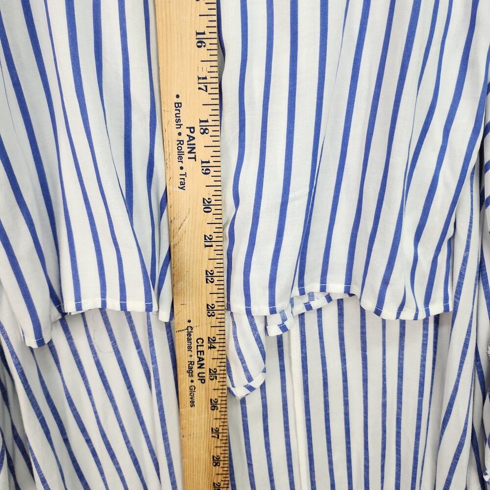 NWT Olia Wrap Sundress JR Medium Blue White Stripe Dress Pockets Built-In Shorts - Picture 13 of 16